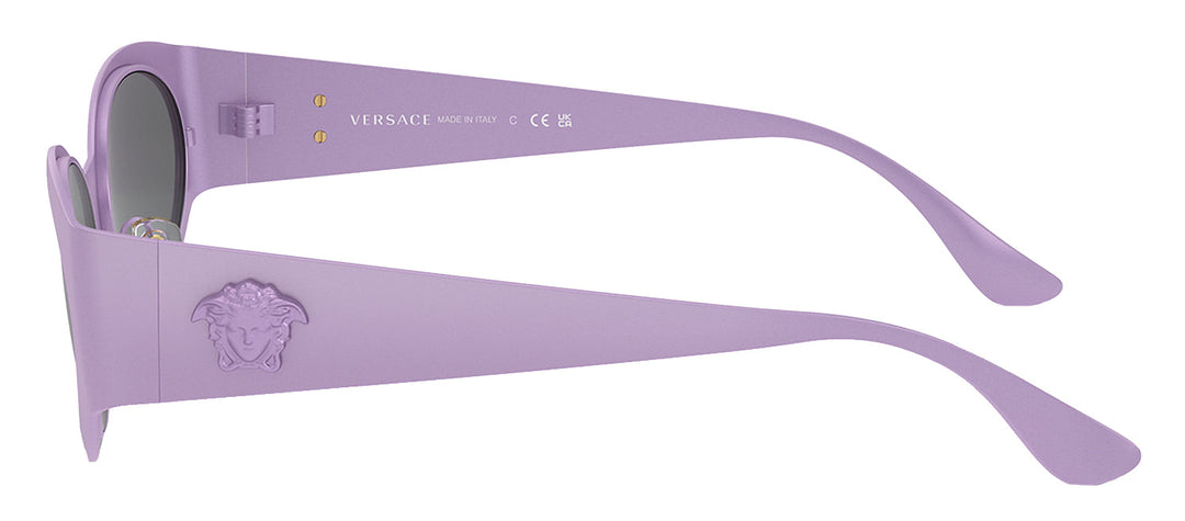Versace VE 2263 150287 Oval Plastic Violet Sunglasses with Dark Grey Lens
