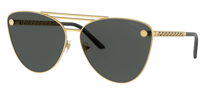 Versace VE 2267 100287 Cat-Eye Metal Gold Sunglasses with Grey Lens