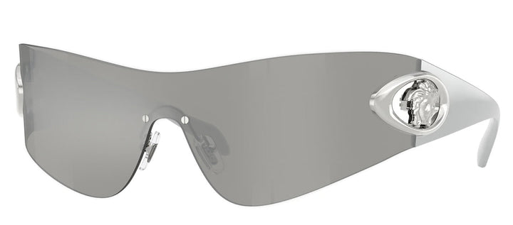 Versace VE 2280 10006G Shield Plastic Silver Sunglasses with Silver Mirror Lens