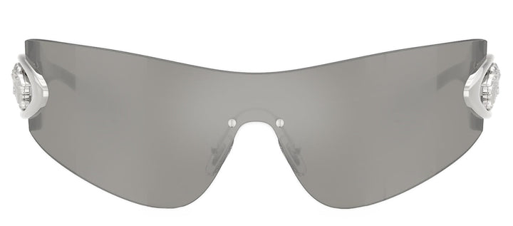 Versace VE 2280 10006G Shield Plastic Silver Sunglasses with Silver Mirror Lens