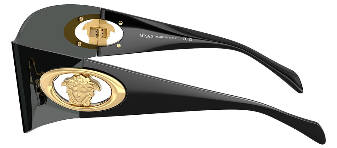 Versace VE 2280 100287 Shield Plastic Grey Sunglasses with Grey Lens