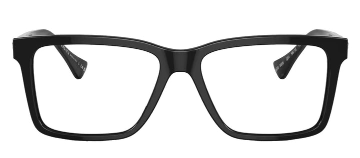 Versace VE 3328 GB1 Rectangle Plastic Black Eyeglasses with Logo Stamped Demo Lenses