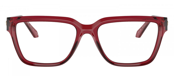 Versace VE 3357 388 Rectangular Acetate Red Eyeglasses with Transparent Demo Lens