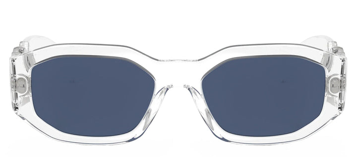 Versace VE 4361 148/80 Irregular Plastic Clear Sunglasses with Blue Lens