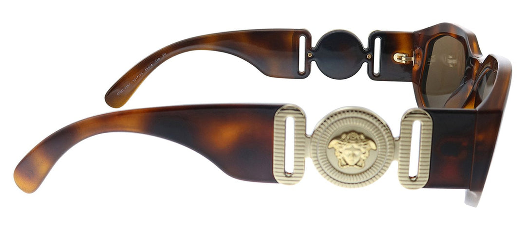 Versace VE 4361 521773 Geometric Plastic Havana Sunglasses with Brown Lens