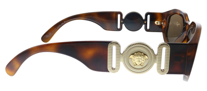 Versace VE 4361 521773 Geometric Plastic Havana Sunglasses with Brown Lens