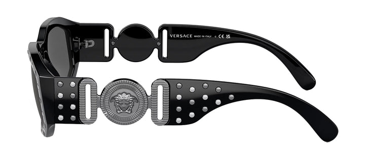 Versace VE 4361 539887 Geometric Plastic Black Sunglasses with Grey Lens