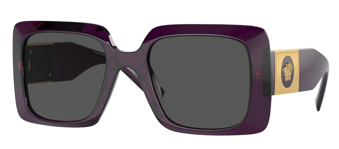 Versace VE 4405 538487 Rectangle Plastic Purple Sunglasses with Grey Lens