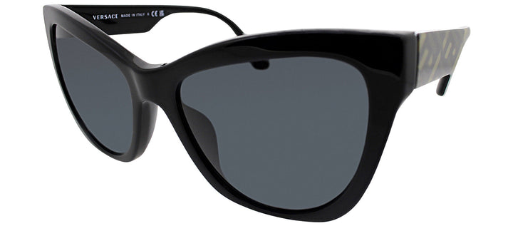 Versace VE 4417U 535887 Cat-Eye Plastic Black Sunglasses with Grey Lens