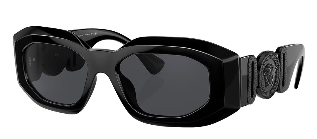 Versace VE 4425U 536087 Irregular Plastic Black Sunglasses with Grey Lens