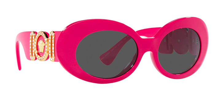 Versace VE 4426BU 536787 Oval Plastic Pink Sunglasses with Grey Lens