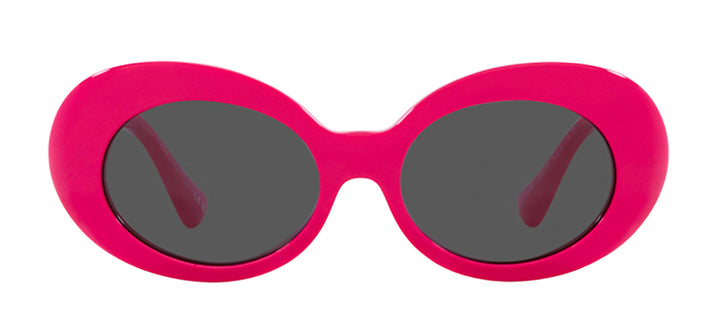 Versace VE 4426BU 536787 Oval Plastic Pink Sunglasses with Grey Lens