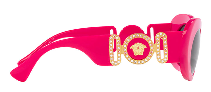 Versace VE 4426BU 536787 Oval Plastic Pink Sunglasses with Grey Lens