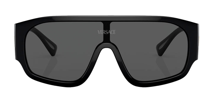 Versace VE 4439 GB1/87 Shield Plastic Black Sunglasses with Grey Lens