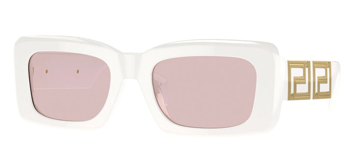 Versace VE 4444U 314/5 Rectangular Plastic White Sunglasses with Pink Lens
