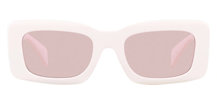 Versace VE 4444U 314/5 Rectangular Plastic White Sunglasses with Pink Lens