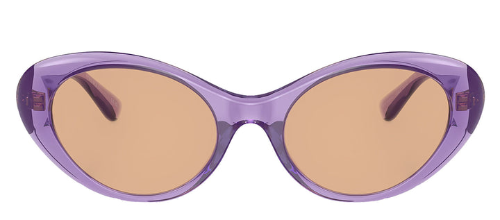 Versace VE 4455U 5353/3 Oval Plastic Purple Sunglasses with Dark Brown Lens