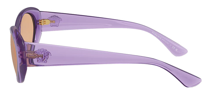 Versace VE 4455U 5353/3 Oval Plastic Purple Sunglasses with Dark Brown Lens