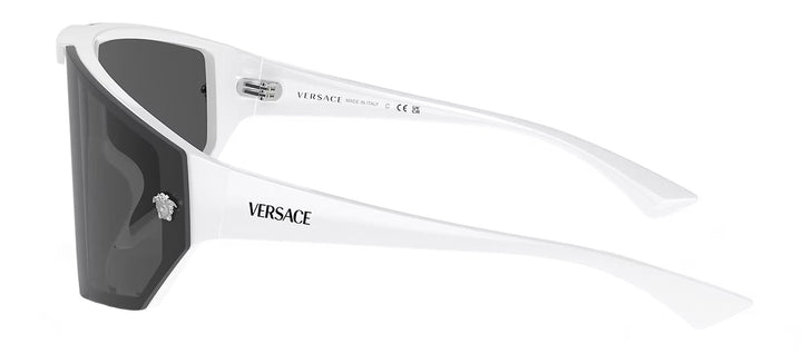 Versace VE 4461 314/87 Shield Plastic White Sunglasses with Grey Lens