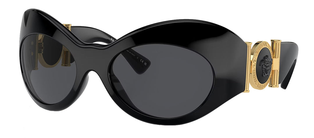 Versace VE 4462 GB1/87 Fashion Plastic Black Sunglasses with Grey Lens