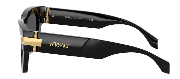 Versace VE 4464 GB1/87 Rectangle Plastic Black Sunglasses with Grey Lens