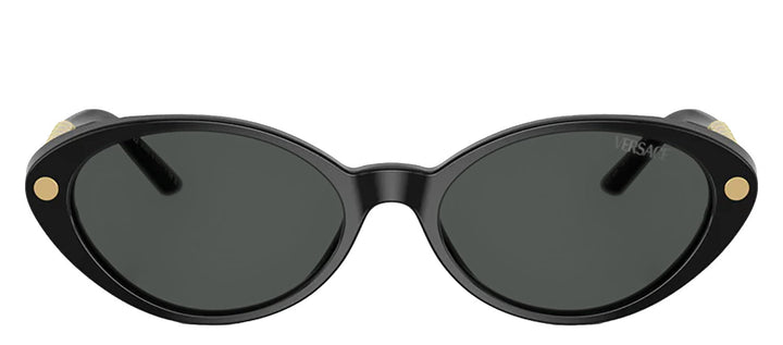 Versace VE 4469 GB1/87 Oval Plastic Black Sunglasses with Grey Lens