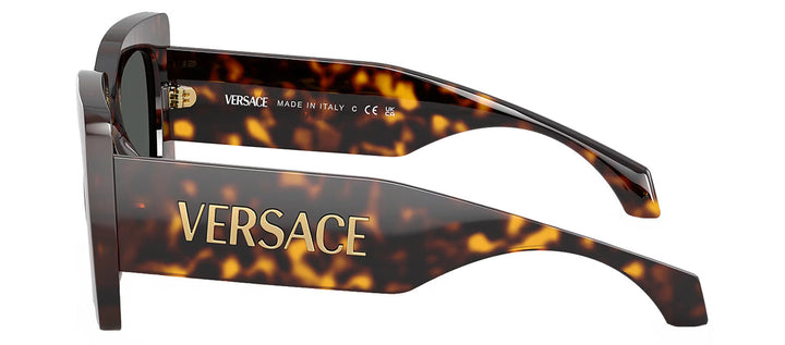 Versace VE 4496U 108/87 Square Plastic Havana Sunglasses with Grey Lens