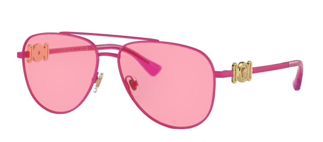 Versace VK 2002 149584 Aviator Metal Pink Sunglasses with Pink Lens