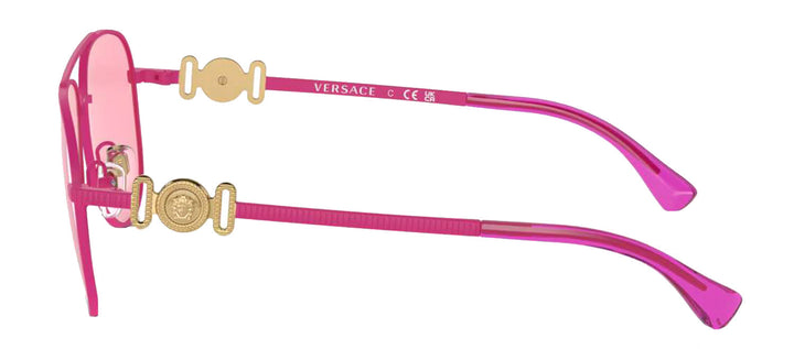 Versace VK 2002 149584 Aviator Metal Pink Sunglasses with Pink Lens