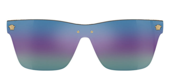 Versace KIDS VK 4004U 148/P1 Square Plastic Clear Sunglasses with Multicolor Mirror Lens