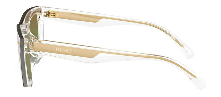 Versace KIDS VK 4004U 148/P1 Square Plastic Clear Sunglasses with Multicolor Mirror Lens