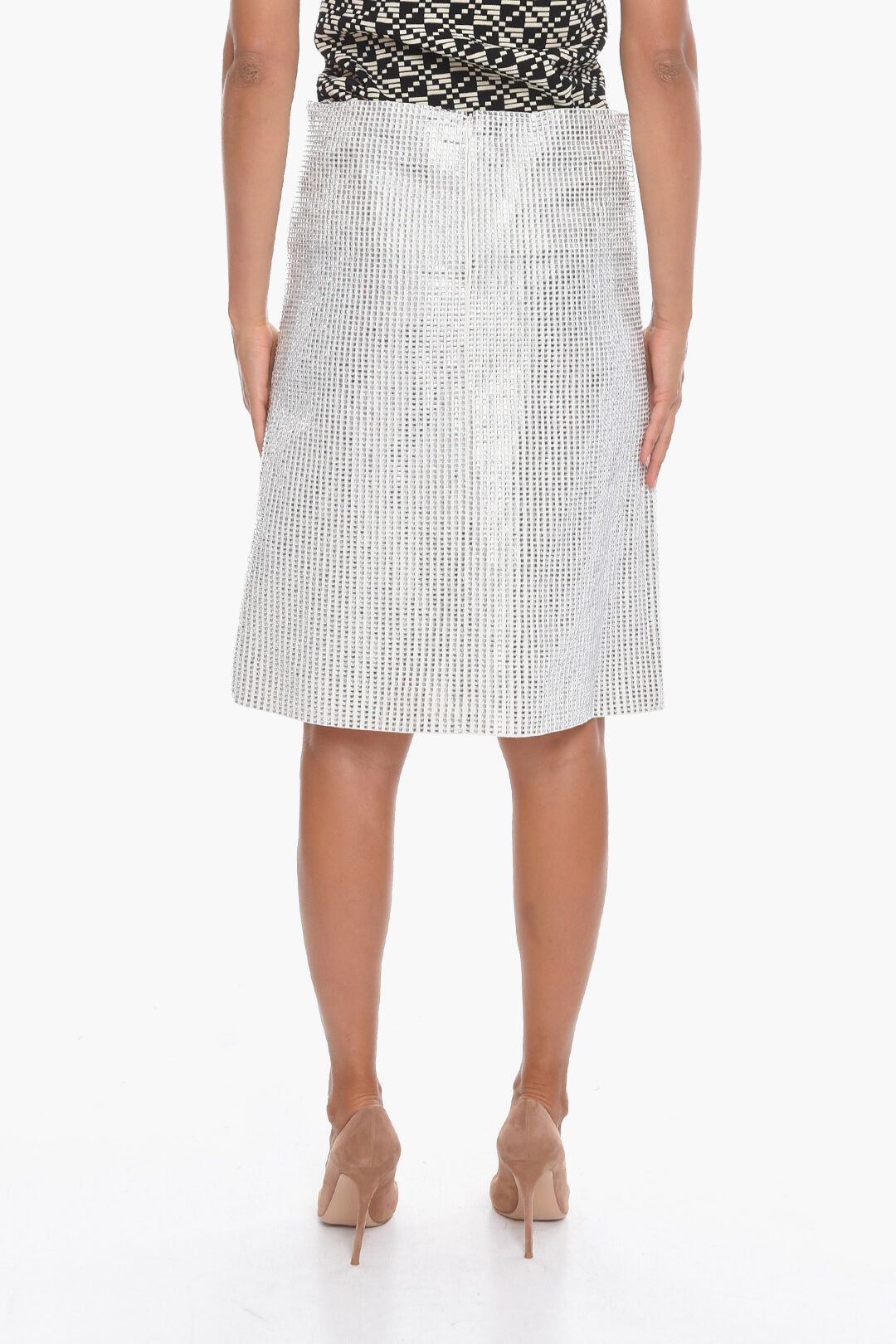 Bottega Veneta A-Line Skirt with Rhinestones All-over