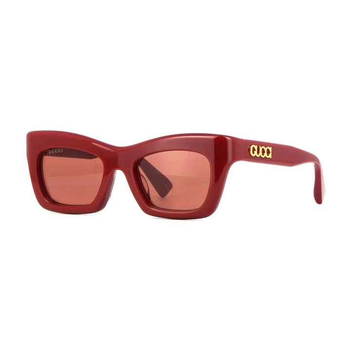 Gucci Sunglasses Square Full Rim, Shiny Burgundy Frame and Brown Lens GG1773SA002