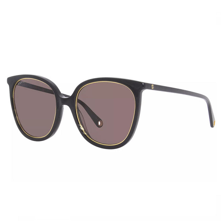 Gucci Cat Eye Full Rim, with a Black frame and Brown lens.