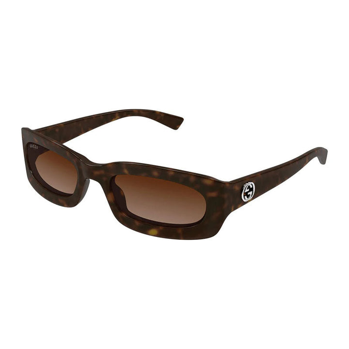 Gucci Sunglasses Rectangle Full Rim, Matte Dark Havana Frame and Brown Gradient Lens GG1786S002
