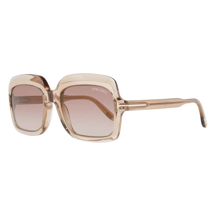 Tom Ford Square Full Rim, with a Shiny Light Brown frame and Brown Gradient lens.