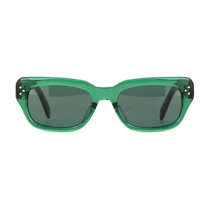 Celine Sunglasses Rectangle Full Rim, Shiny Green Frame and Green Lens CL40267U96N