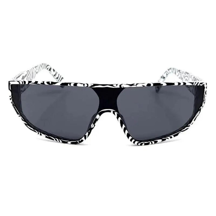 Celine Sunglasses Shield Full Rim, Shiny Zebra Frame And Smoke Lens Cl40195I04A