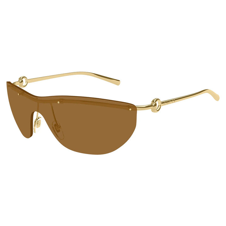 Gucci Sunglasses Shield Rimless, Endura Gold Frame and Brown Lens GG1700S004