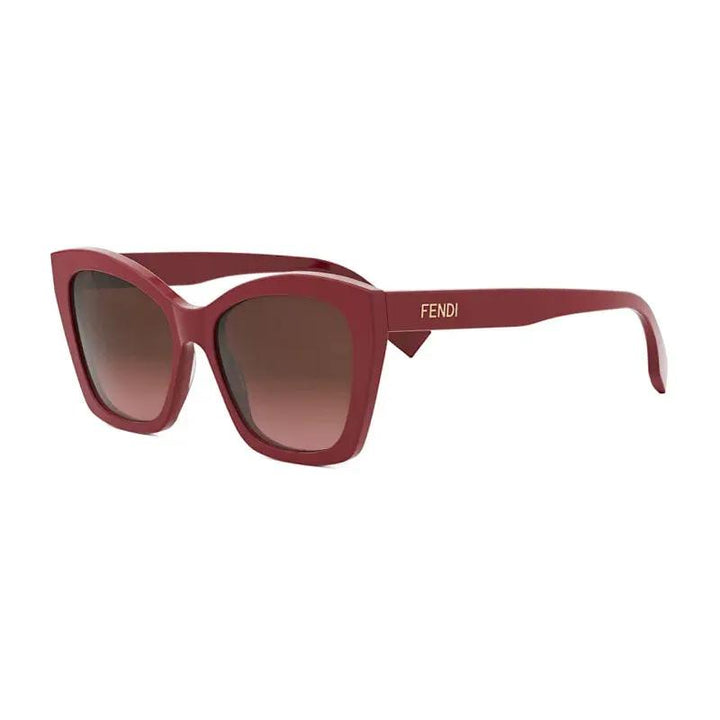 Fendi Sunglasses Square Full Rim, Shiny Red Frame And Brown Gradient Lens Fe40151I66F