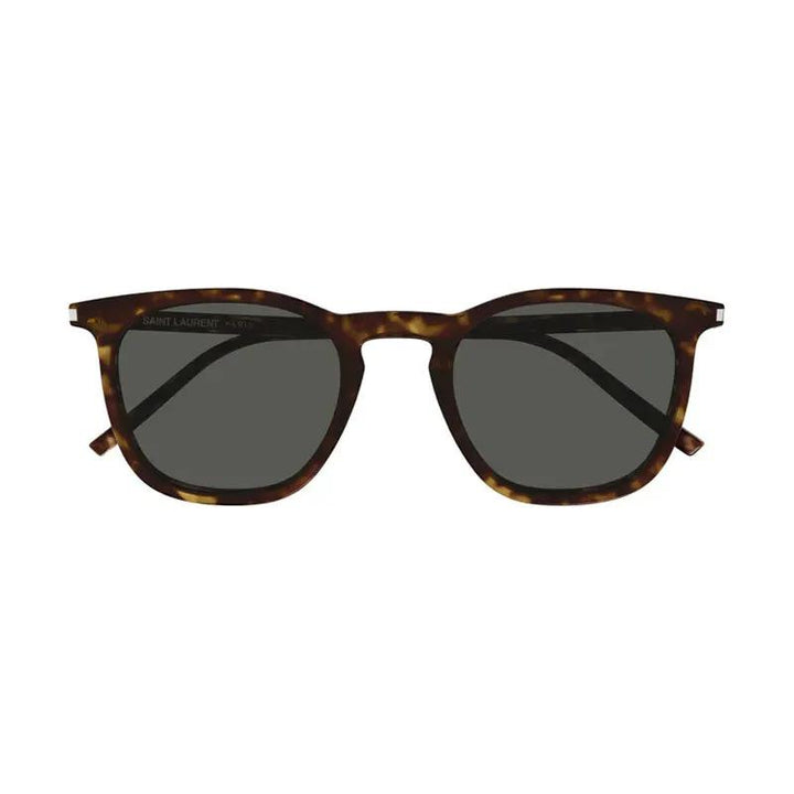 Saint Laurent Sunglasses Round Full Rim, Dark Havana Frame And Grey Lens Sl623002