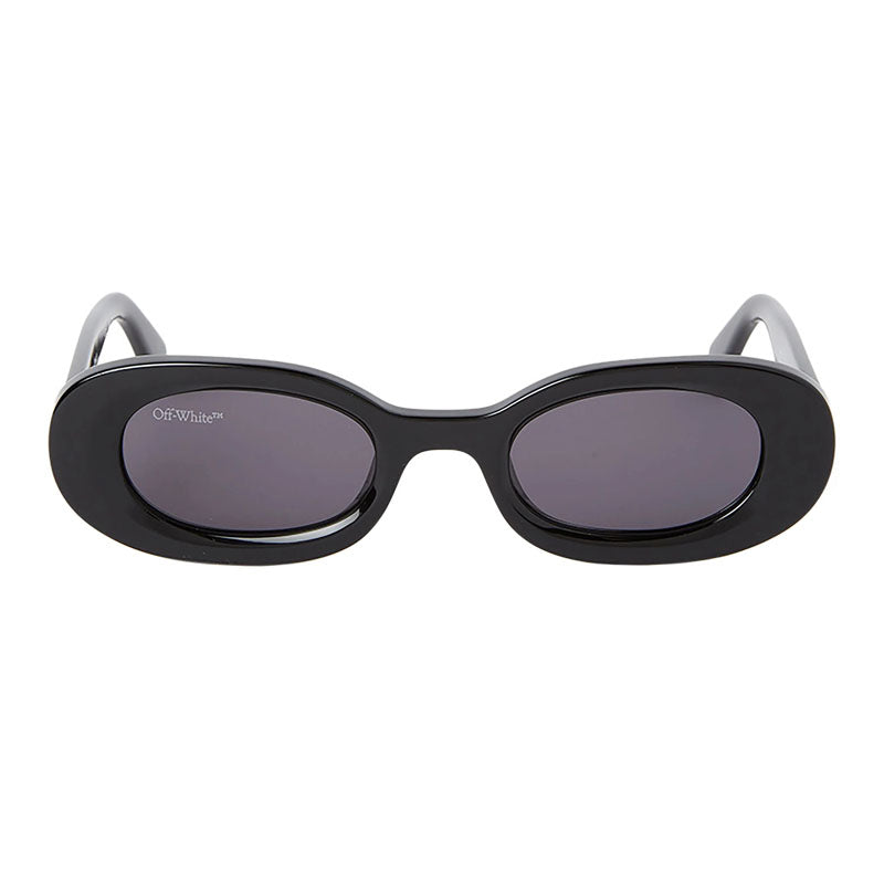 Off-White Sunglasses Oval Full Rim, Black Frame and Dark Grey Lens OERI087AMALFI1007