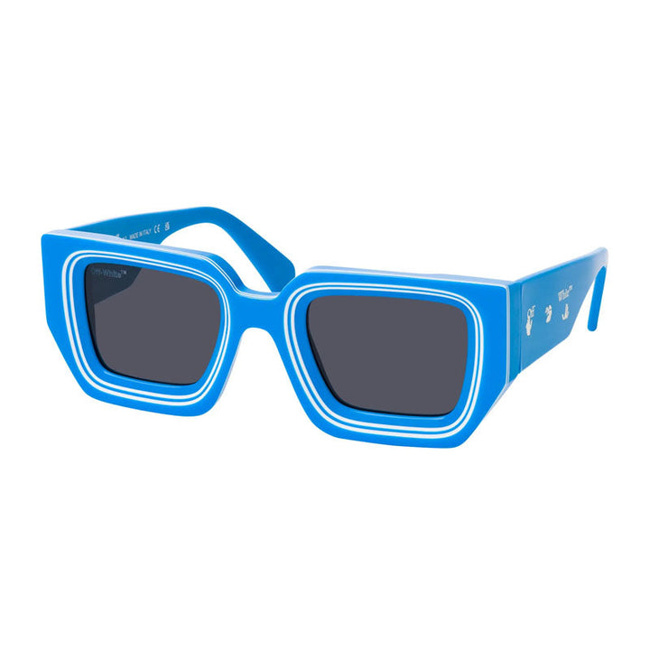 Off-White Sunglasses Square Full Rim, Blue Frame and Dark Grey Lens FRANCISCO4507