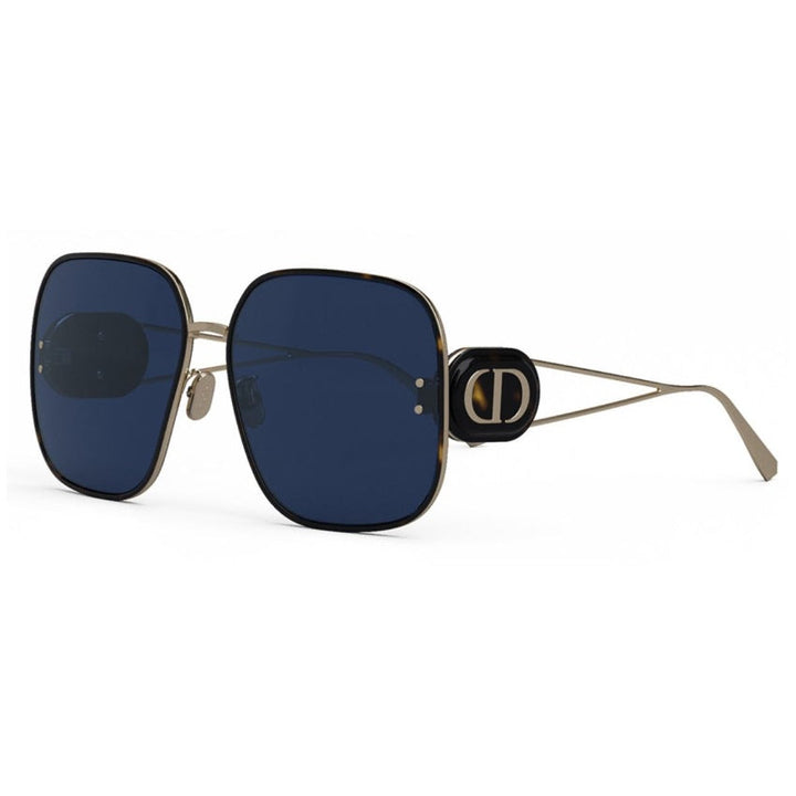 Dior Sunglasses Square Full Rim, Gold Havana Frame and Dark Blue Lens DIORBOBBYS1UB5B0