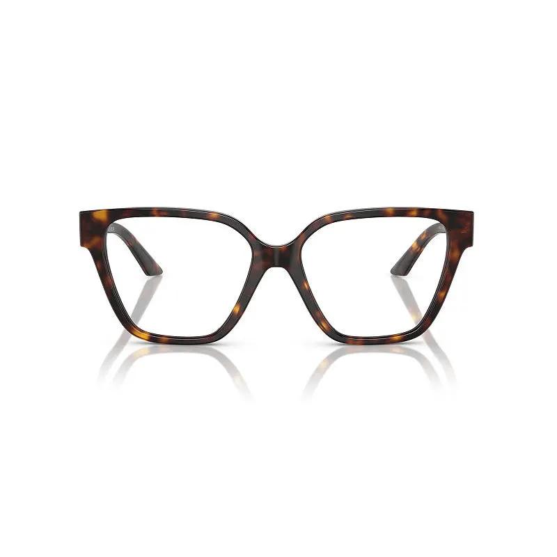 Versace Eyeglasses Geometric Full Rim, Havana Frame And Clear Demo Lenses Lens Ve3358B108