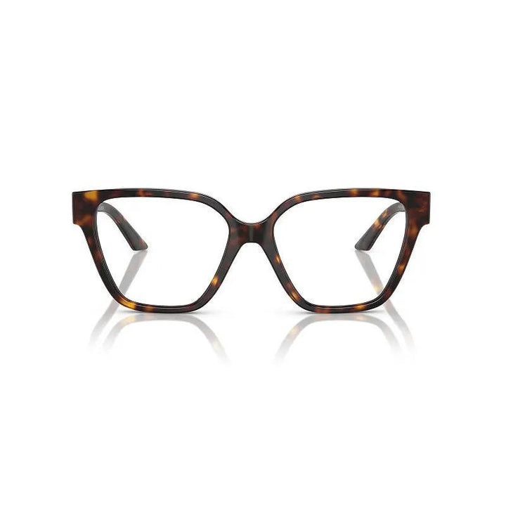 Versace Eyeglasses Geometric Full Rim, Havana Frame And Clear Demo Lenses Lens Ve3358B108