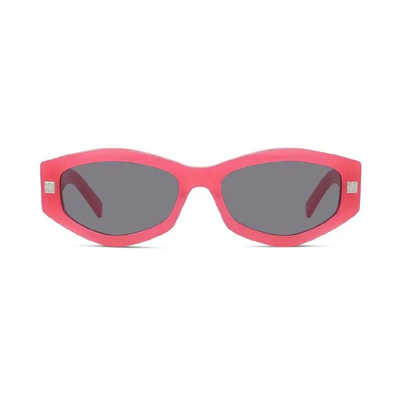 Givenchy Sunglasses Rectangle Full Rim, Shiny Fuchsia Frame And Light Grey Lens Gv40062I75A