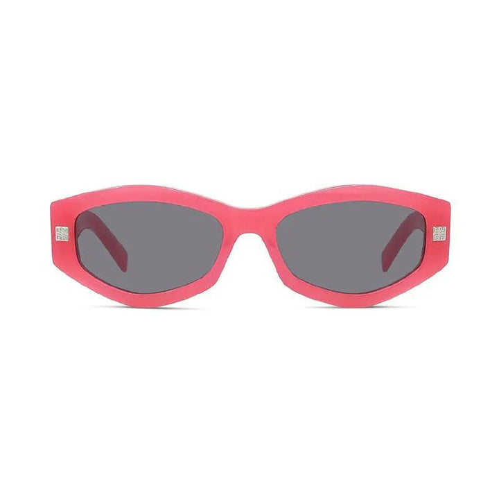 Givenchy Sunglasses Rectangle Full Rim, Shiny Fuchsia Frame And Light Grey Lens Gv40062I75A
