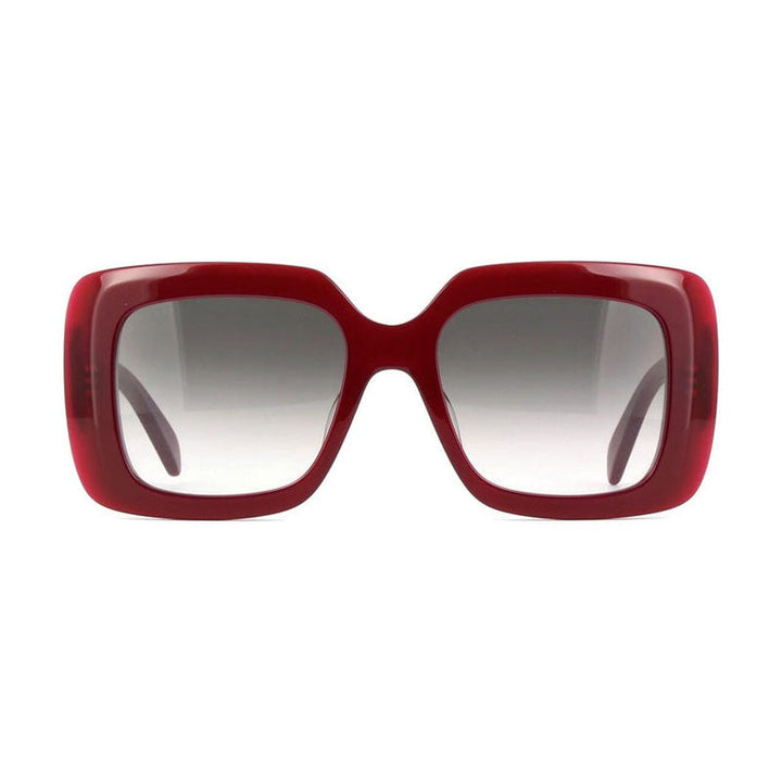 Celine Sunglasses Square Full Rim, Shiny Bordeaux Frame and Smoke Gradient Lens CL40263I69B
