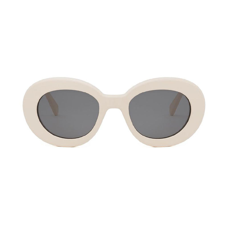 Celine Sunglasses Square Full Rim, Shiny White Frame and Grey Lens CL40312U25A